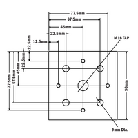 32-9090M16-1SS MODULAR SOLUTIONS MOUNTING PLATE 90 X 90 M16 THREADED THRU HOLE